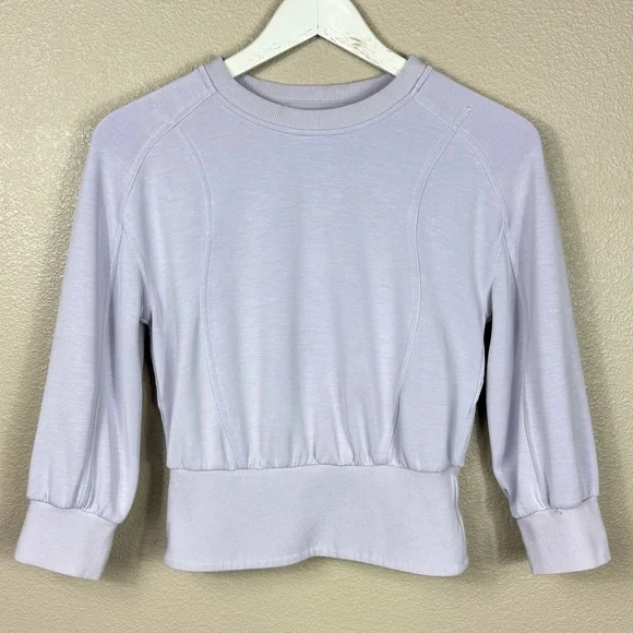 Lululemon Softstreme Ribbed-Hem Pullover Faint Lavender size 2 B - Picture 2 of 13